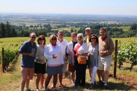 Our group in front of the oldest block of vineyard at Domaine Drouhin