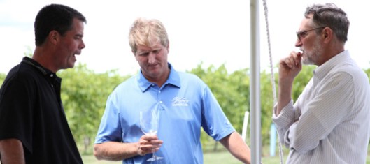 Mingle with the winemakers - Turtle Run's Jim Pfeiffer, Ted Huber, and Jim Butler at last year's event.