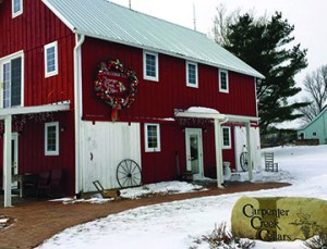 Hopwood Cellars tasting room in converted barn.