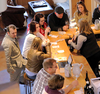The busy April 11 tasting room at 45 North.